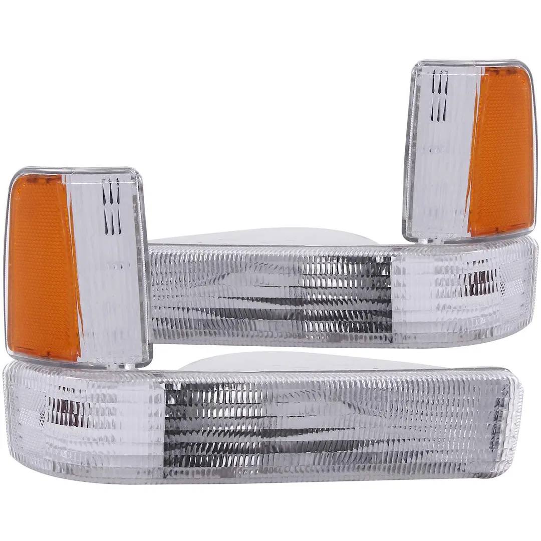 511047 – ANZO Parking/ Turn Signal Light Assembly, Clear Lens/ Chrome Housing With Amber Reflectors Set Of 2